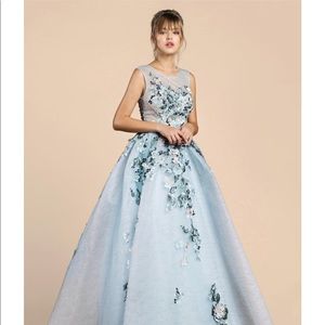 Andrea & Leo Blue Floral Gown